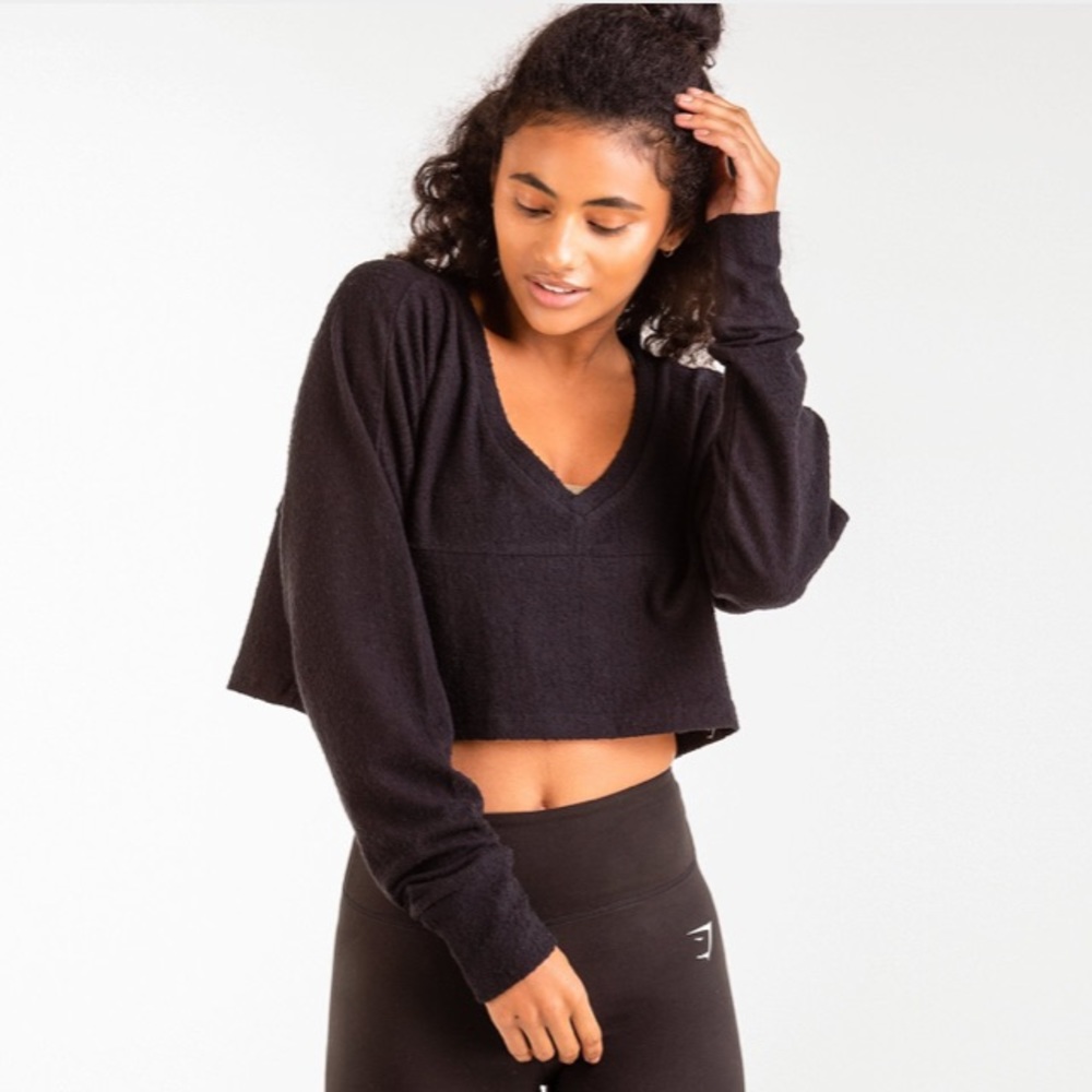 Gymshark towel cropped sweater